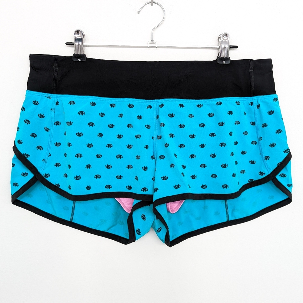🦄 RARE Lululemon Seawheeze Speed Short Polkadot Eyes Gusto Blue - Picture 2 of 9